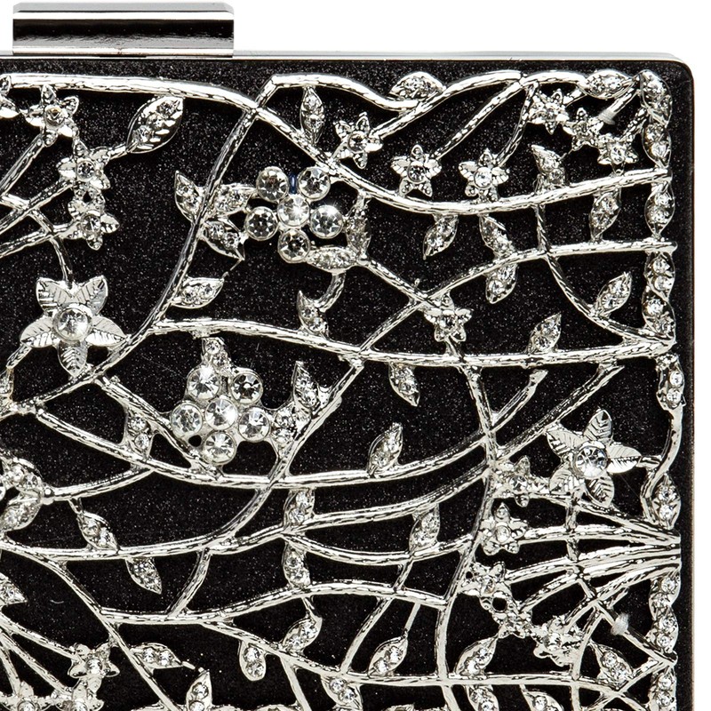 Caspar TA528 Extraordinary Elegant Ladies Box Clutch Bag with Floral