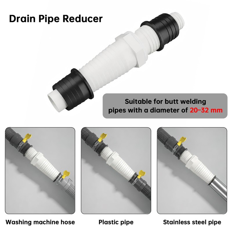 QruiLanTu Universal Drain Pipe Connector,Washing Machine Drain Hose Extension Fitting,with