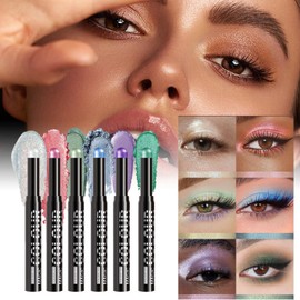 Creamy Eyeshadow Stick, Eyeshadow Brightener Pencil, Shimmer Long-Lasting Waterproof Makeup Tool for Travel Birthday Daily Routines Women Cosmetics Girls Beauty Holiday