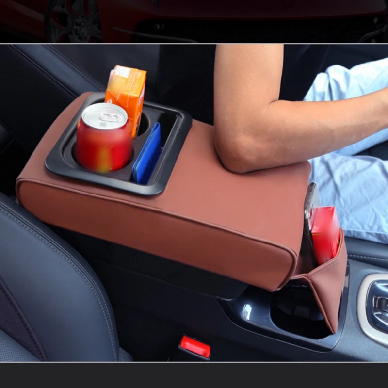 Unbranded Waterproof Car Center Console Cover Leather Armrest Cover Cushion