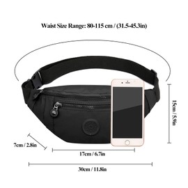 Long Keeper Bumbag Waist Bag for Women Men - Anti Theft Bum Bag Dog Walking Running Hiking Waterproof Fanny Pack Fashion Waist Packs for Travel Outdoor