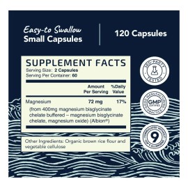 Glicinato Magnesio 400mg Alivio Estrés Calambres Musculos