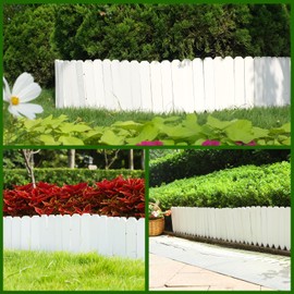 YPshuye Wood Garden Edging Wood Landscape Edging Garden Fence Border Flexible Decorative Border Tree Fence for Yard Flower Bed Lawns Pathway - 12'' H x 6.6 Ft L (1 Pack)