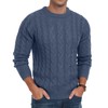 Askdeer Men's Crewneck Pullover Sweater Chunky Cable Knit Sweater Classic