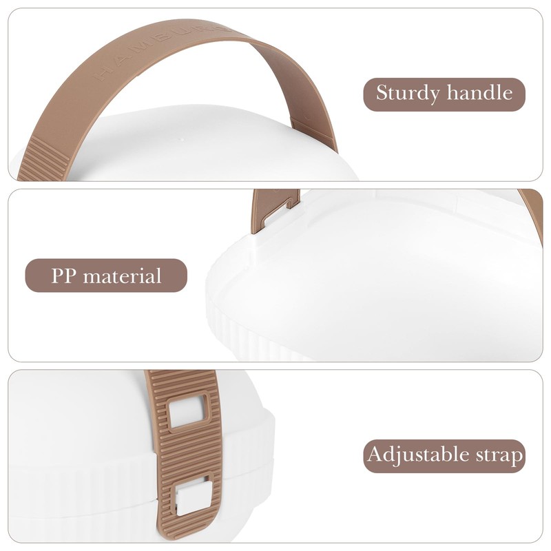 Linkidea 2 Pcs Hamburger Buns Storage Container, Portable Travel Holder
