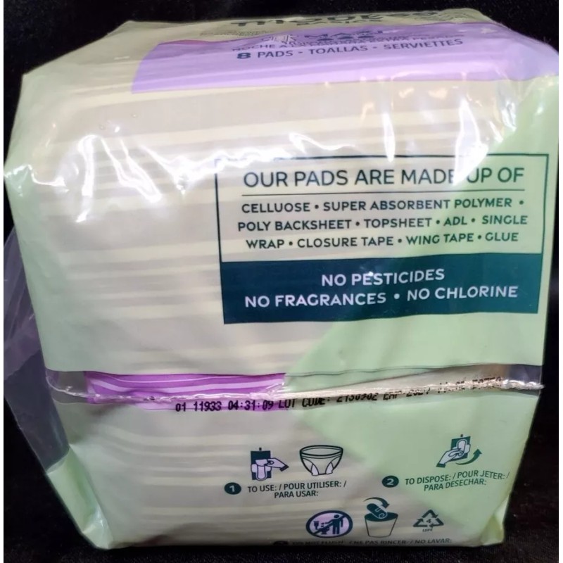 Modess Basics Maxi wth Wings Overnight Extra Heavy Pads Uncented