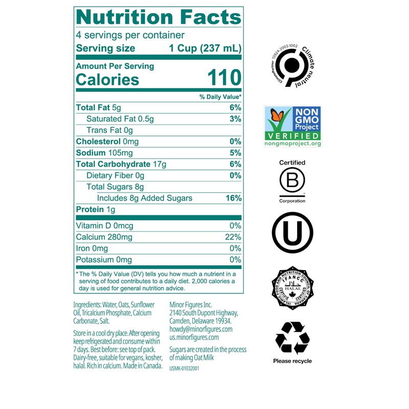 Minor Figures - Oat Milk - Standard - Barista Standard