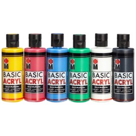 Marabu Acrylic Paint Set, Acrylic paints, 6 x 80 ml