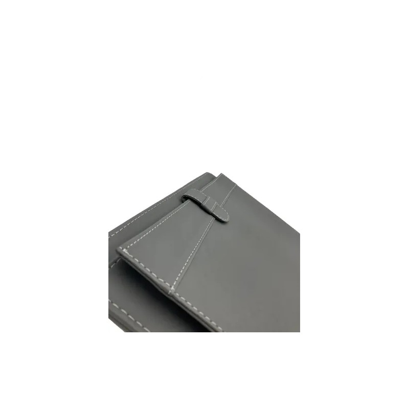 Carpeta Ejecutiva Oficio Con Bolsillo, Portablock Y Lengüeta Color Gris
