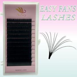 Pro Fairy Easy Fan Lash Extension Rapid Blooming Volume Lashes Self Fanning Eyelashes Extension 03 05 07 Mixed 8-15mm B/C/C+/D/D+ Curl For Beginners Soft Professional Lash Supplies (0.05-C-Mix)