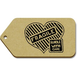 Azeeda 10 x Large 'Fragile' Wooden Gift Tags (TG00015133)