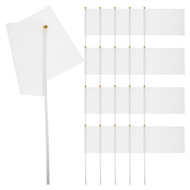 NUOBESTY Blank Flags, 48pcs Hand Waving Flags Small DIY Sublimation Flag for Party, Wedding, Sporting Events, Competition, Celebration, Game Parade
