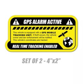 Silverbird Graphics 2x GPS tracking sticker anti theft vehicle security label outside window record
