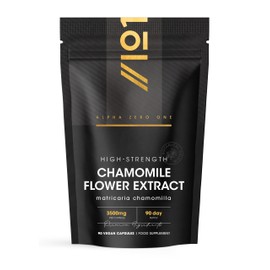 Chamomile Flower Extract 7500mg - 90 Vegan Capsules – High Strength 15:1 Chamomile Supplement – 3 Months Supply - Resealable and Recyclable Pouch by Alpha01