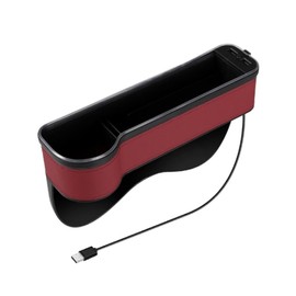 Car Side Pocket, LED, 7 Color Changing, Rainbow Auto / Manual Selectable, Large Capacity, Storage, Front Seat, Console Pocket, 2 USB Ports, Cup Holder, Cell Phone Holder, Wallet, Water Bottle,