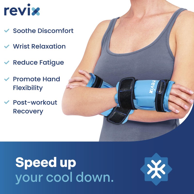 REVIX Wrist Ice Pack Wraps for Carpal Discomfort Soothing (2-Piece