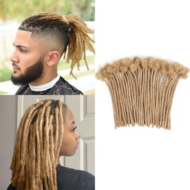 Vecago 6 inch 50 Strands Loc Extensions Human Hair, 0.4cm Width 100% Human Hair Dreadlock Extensions for Men/Women, Can be Dyed Soft Dreads Extensions,27#Brown