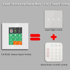 LANBON Alarm Home Security System, Smart Home Alarm Pack 7 pcs Kit, 2 Smart Light Switches + 7 Alarm Zones, Work with Alexa, Google Home, L8-HAK