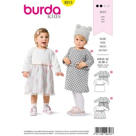 Burda Sewing Pattern 9313 Kids Dresses [Baby 62-92] Sewing Yourself Ideal for Beginners [L2]