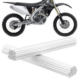 72 PCS Dirt Bike Spoke Covers, Wheel Spoke Wraps, Universal Spoke Skins Spoke Covers for 8-21 Inch Rims, Spoke Covers Decoration Protector for Dirt Bike, Wheelchair, Bicycle, Motorcycle (White)