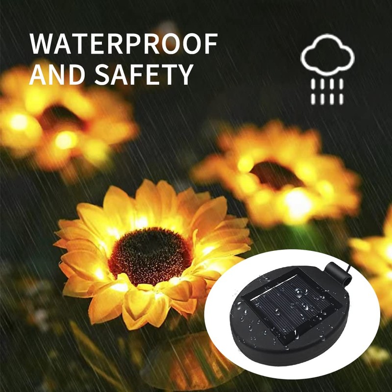 2/4 Solar Flower Lights Replacement Top Solar Panel Lantern Lid