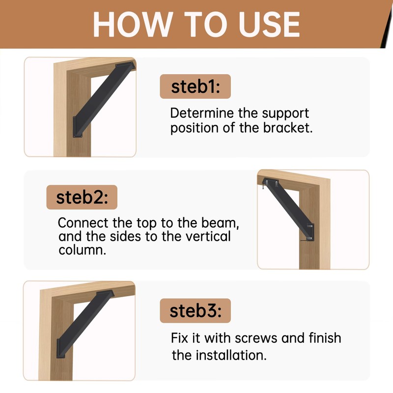 2 Pcs 45 Degree Angle Support Bracket, Pergola Kit Heavy