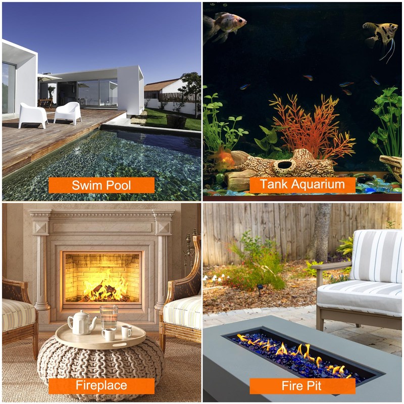 sourcing map Fire Glass for Fire Pit, 5-8cm(2"-3.1") High Luster