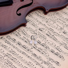 Crystalline Azuria Teardrops Wedding Dangle Earrings with White Zirconia Crystals 18K White Gold Plated for Women