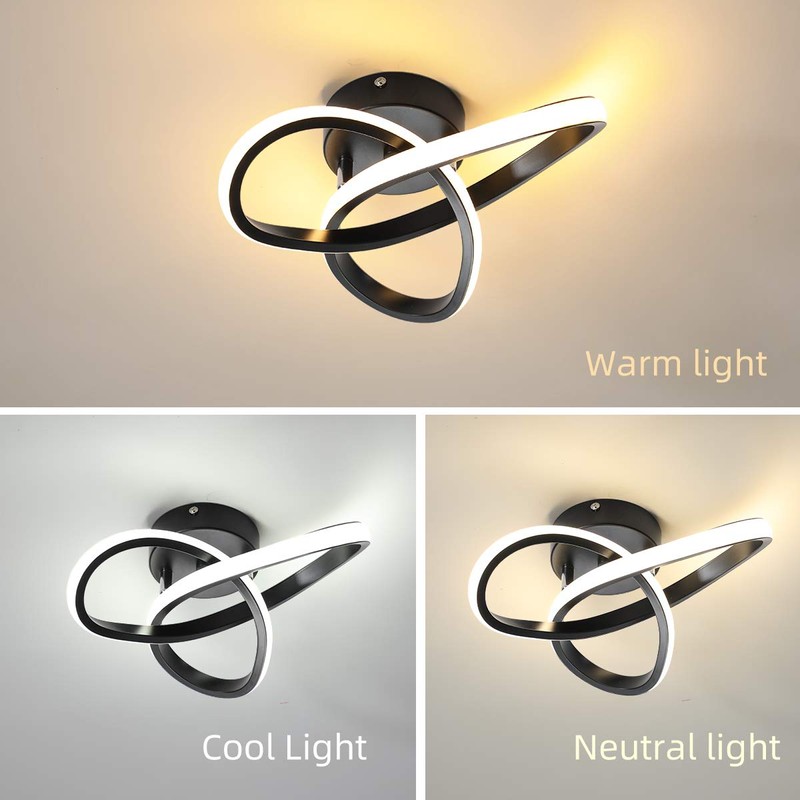 minfair Modern LED Ceiling Light, Ceiling Light with Round Geometry,