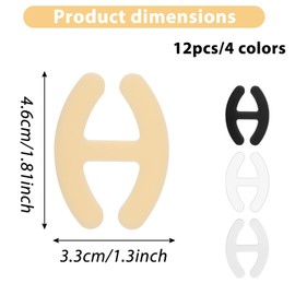 Larrel Pack of 12 Bra Straps Clips, H-type Oval Racerback Bra Clips, Women's Bra Straps Holder, Non-Slip Bra Clip Set for Wedding Dresses, Fitness Sports, Prevent Shoulder Straps Slipping