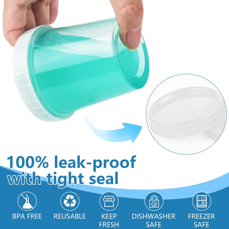 XSEINO 24 Pack 4oz Salad Dressing Container to Go,Small Transparent