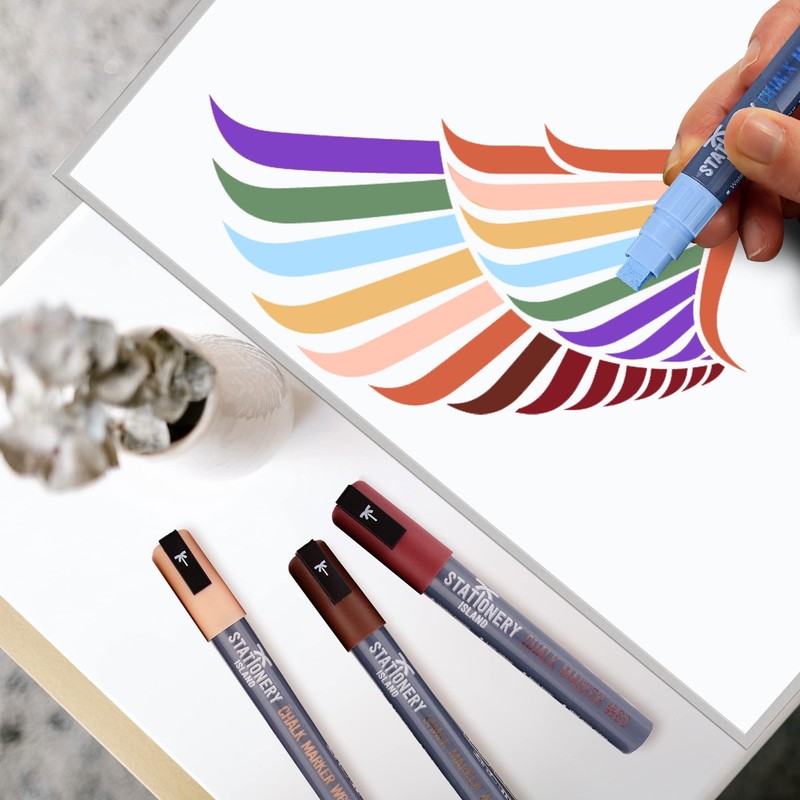 STATIONERY ISLAND Chalk Pens for blackboard, Liquid Chalk Markers for