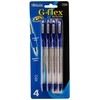 BAZIC G-Flex Blue Oil-Gel Ink Pen w/ Cushion Grip (4/Pack)