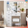 Yamissi Vanity Table Set Makeup Dressing Table 6 Drawers 10