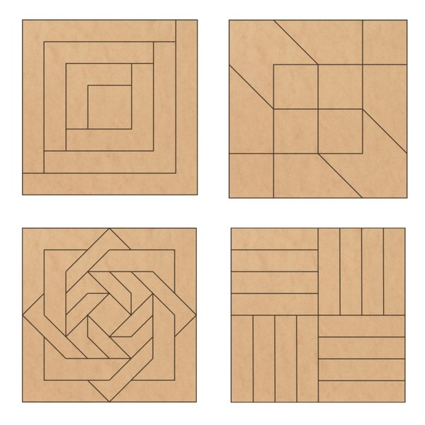 Set of 4 Coasters Small Barn Quilt Kit DIY Pattern