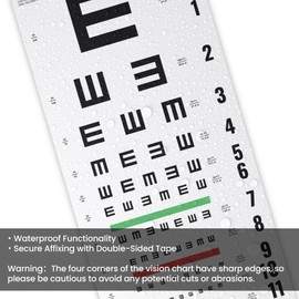UCanSee E Eye Chart Visual Acuity Chart with Eye Occluder and Pointer for Eye Exams 20 Feet 22x11 Inches (22x11 Inches)