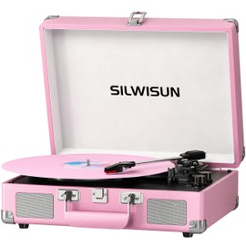 Silwisun Bluetooth in/Out Record Player with Speakers Turntable
