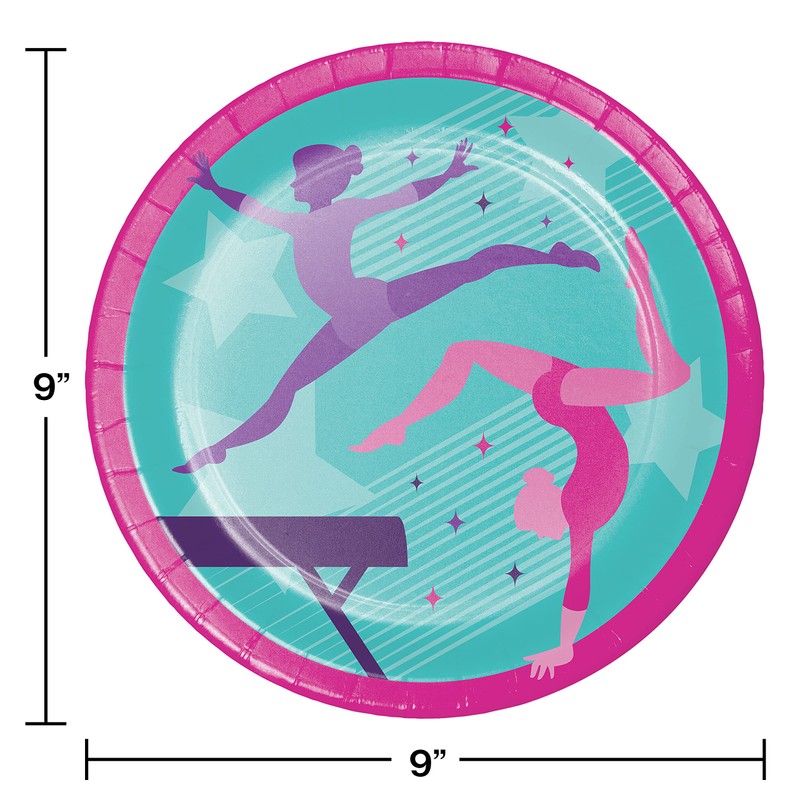 Trendware Gymnastics Party Paper Plates, 24 Count