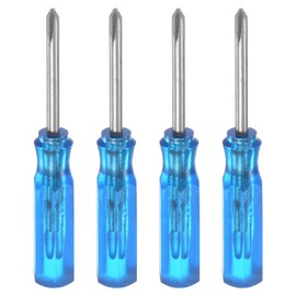 HARFINGTON 4Pcs PH0 Mini Phillips Screwdriver 2mm Magnetic Cross Head 45mm Length for Small Appliances Repairs, Blue