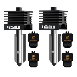 Sahvaim 2Pcs 0.8mm H2D/H2S Hotend Kit for Bambu Lab H2D Combo/H2S 3D Printer, Upgraded High Temp Quick Swap Hardened Steel Nozzle Replacement 3D Printer Extruder with 2Pcs Silicone Sock