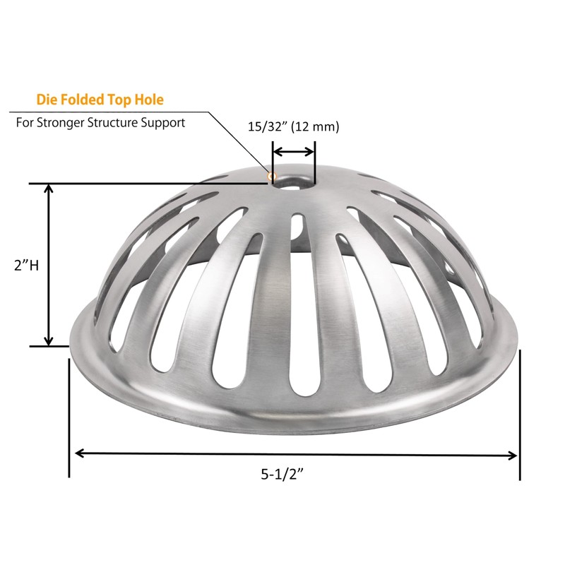 Leyso Type 304 Stainless Steel Heavy Duty Dome Sink Drain