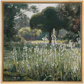 SIGNFORD Framed Canvas Print Wall Art Baroque Cloudscape Dramatic Sky and Landscape Nature Wilderness Illustrations Rustic Zen Colorful for Living Room, Bedroom, Office - 24"x24" Natural