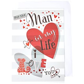 Piccadilly Greetings Valentines Card Man In My Life - 9 x 6 inches A50180