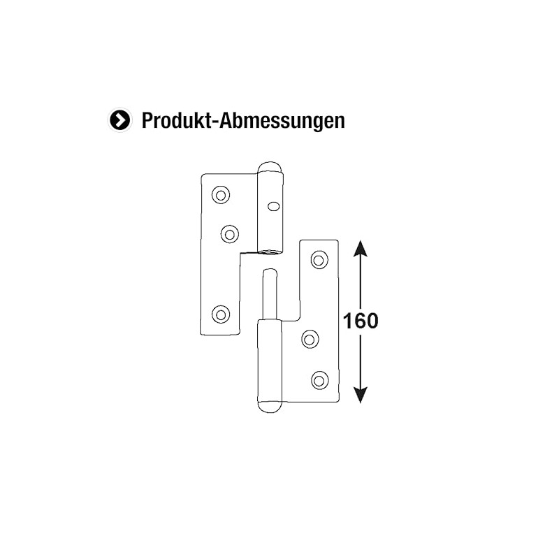 Connex Door Screw-On Hinges - 160 mm - Right -