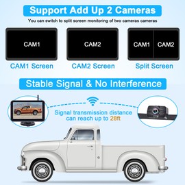 HD 1080P 7 Inch Wireless Backup Camera for Truck: 15-Min Easy Install 150° Wide View Angle Eliminate Rear Blind Spots with Starlight Night Vision - Rear View Camera for Pickup SUV Car Parking Safety