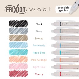 PILOT FriXion Waai Retractable & Refillable Erasable Gel Pens, Extra Fine Point 0.5 mm, Bronze Ink, 12 Count
