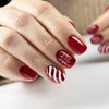 Christmas Press on Nails Short Square Fake Nails with White
