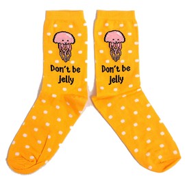 Ladies Don't Be Jelly - Jelly Fish Yellow Socks UK Size 4-8 Eur 37-42 USA 6-10