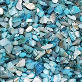 BeachWalk Small Natural Crushed Shells - for Weddings, Vase Filler, Home Décor, and Crafts (48 oz (3 lb), Blue Pearl)