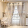 Amidoudou 1 Pair European Curtains with Valance Attached Double Layer